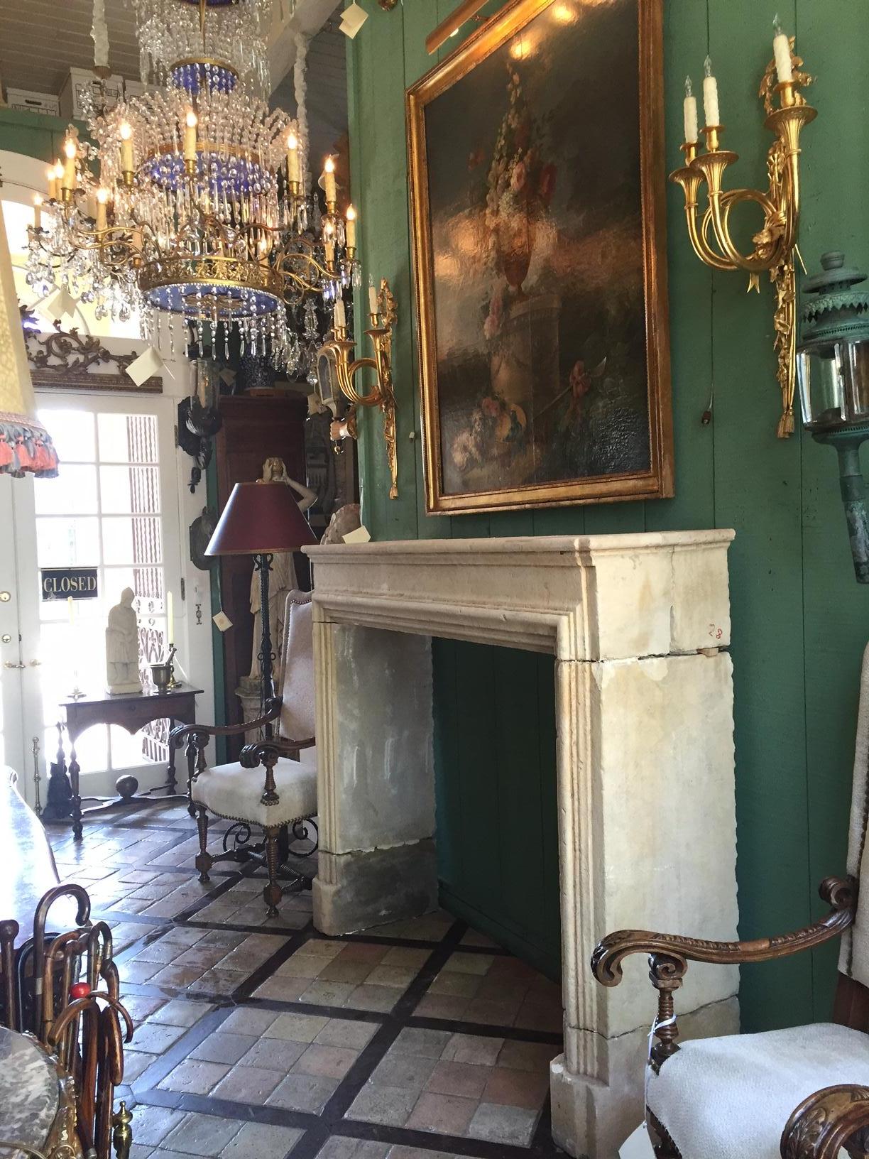 Gran Pintura Bucólica del S. XVIII Jardín Escena de la Naturaleza Paisaje Perro Flores Antiguo Lienzo en venta