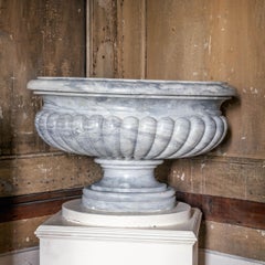 Large 18th Century Carved Bardiglio Marble Wine Cooler