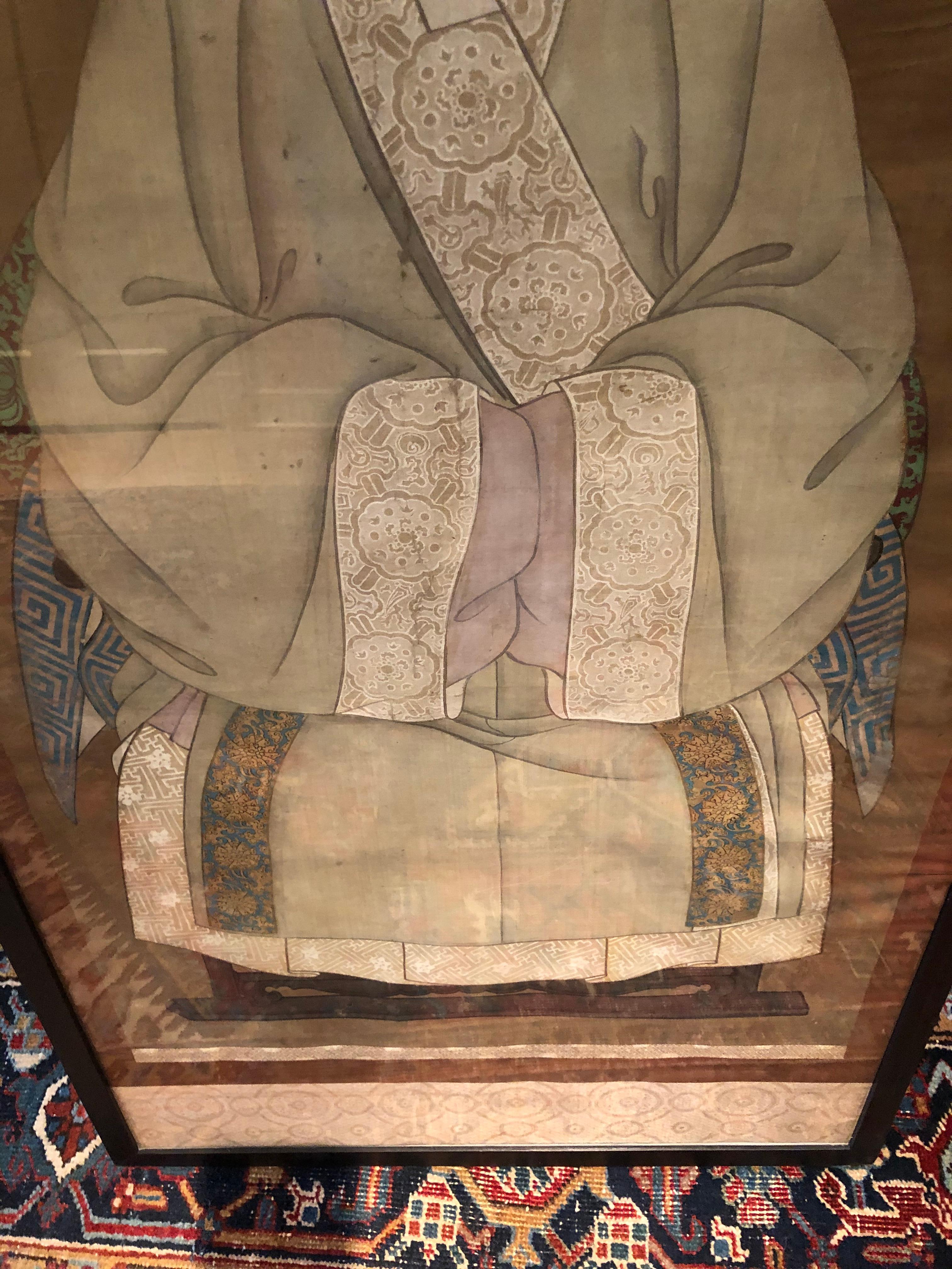 Large 18th Century Chinese Ancestral Painting on Silk 5