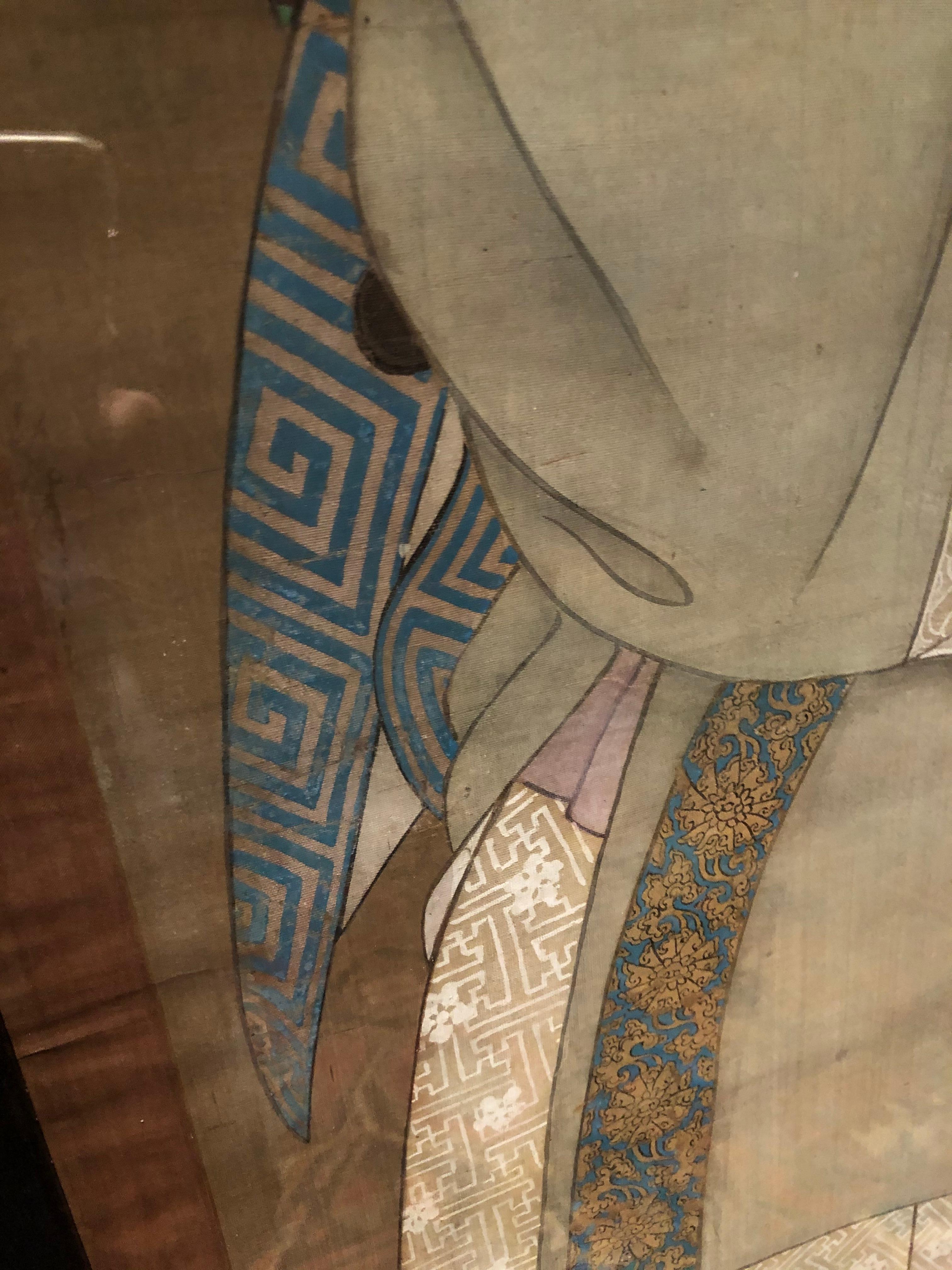 Large 18th Century Chinese Ancestral Painting on Silk 3