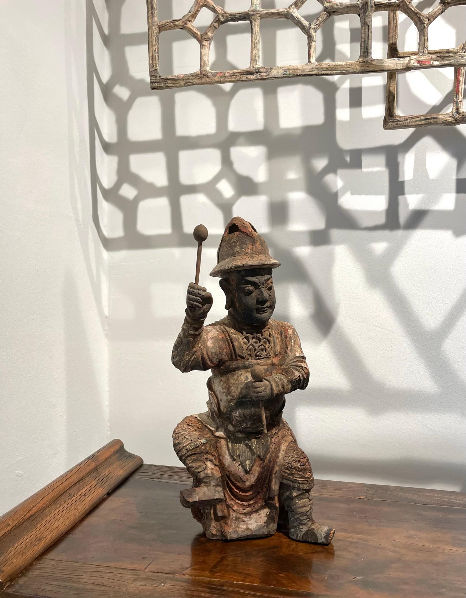 Large 18th Century Chinese Carved Wooden Altar God of Guan Yu For Sale 10