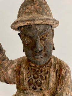 Large 18th Century Chinese Carved Wooden Altar God of Guan Yu