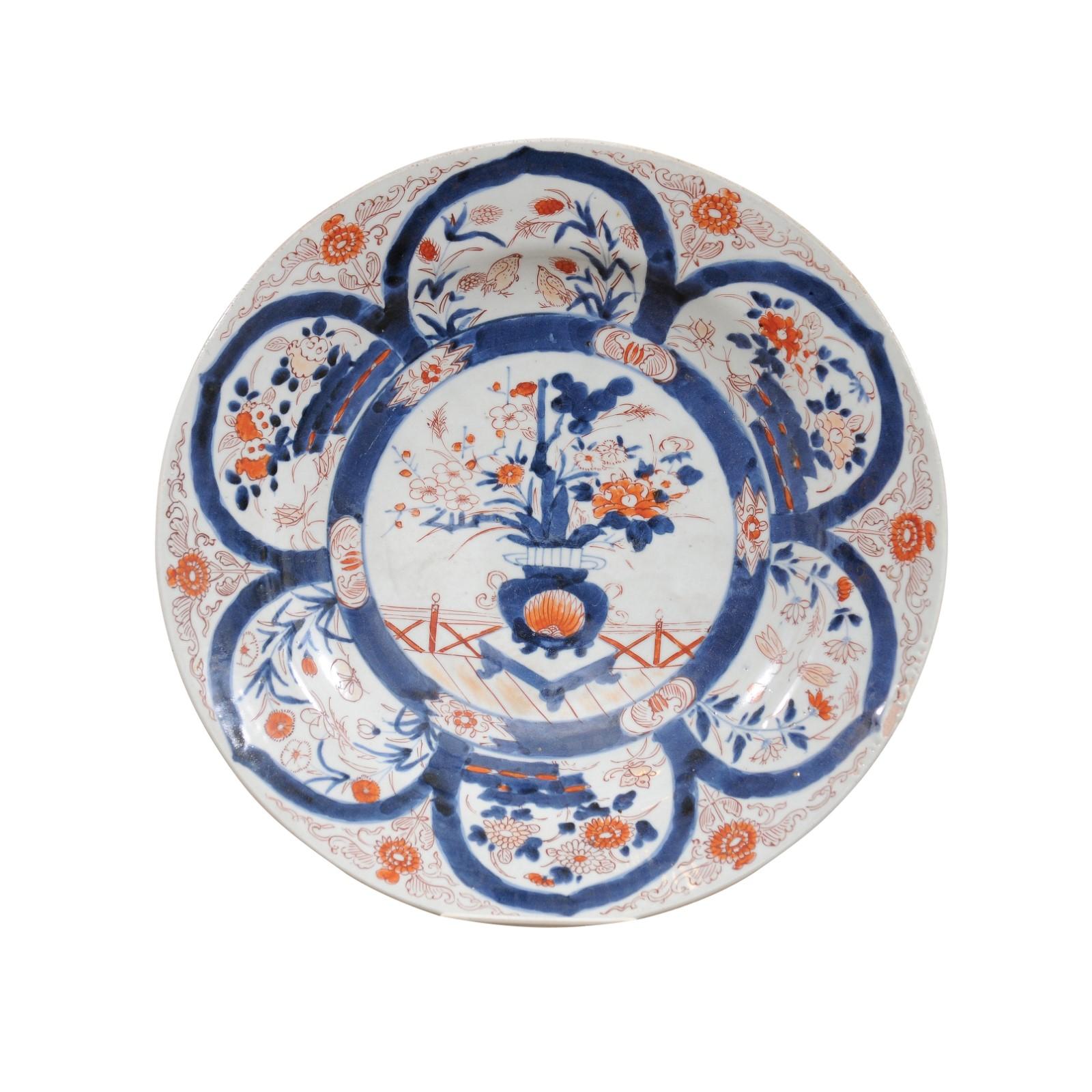 Chinois Grand chargeur en porcelaine Imari Porcelain d'exportation chinoise du 18e siècle en vente