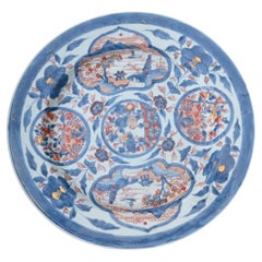 Gran Plato Chino de Porcelana Imari del Siglo XVIII, Periodo Kangxi