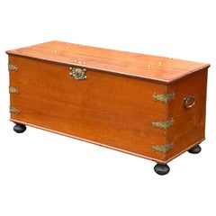 Antique Large 18th Century Colonial Walnut Chest with Brass Fittings