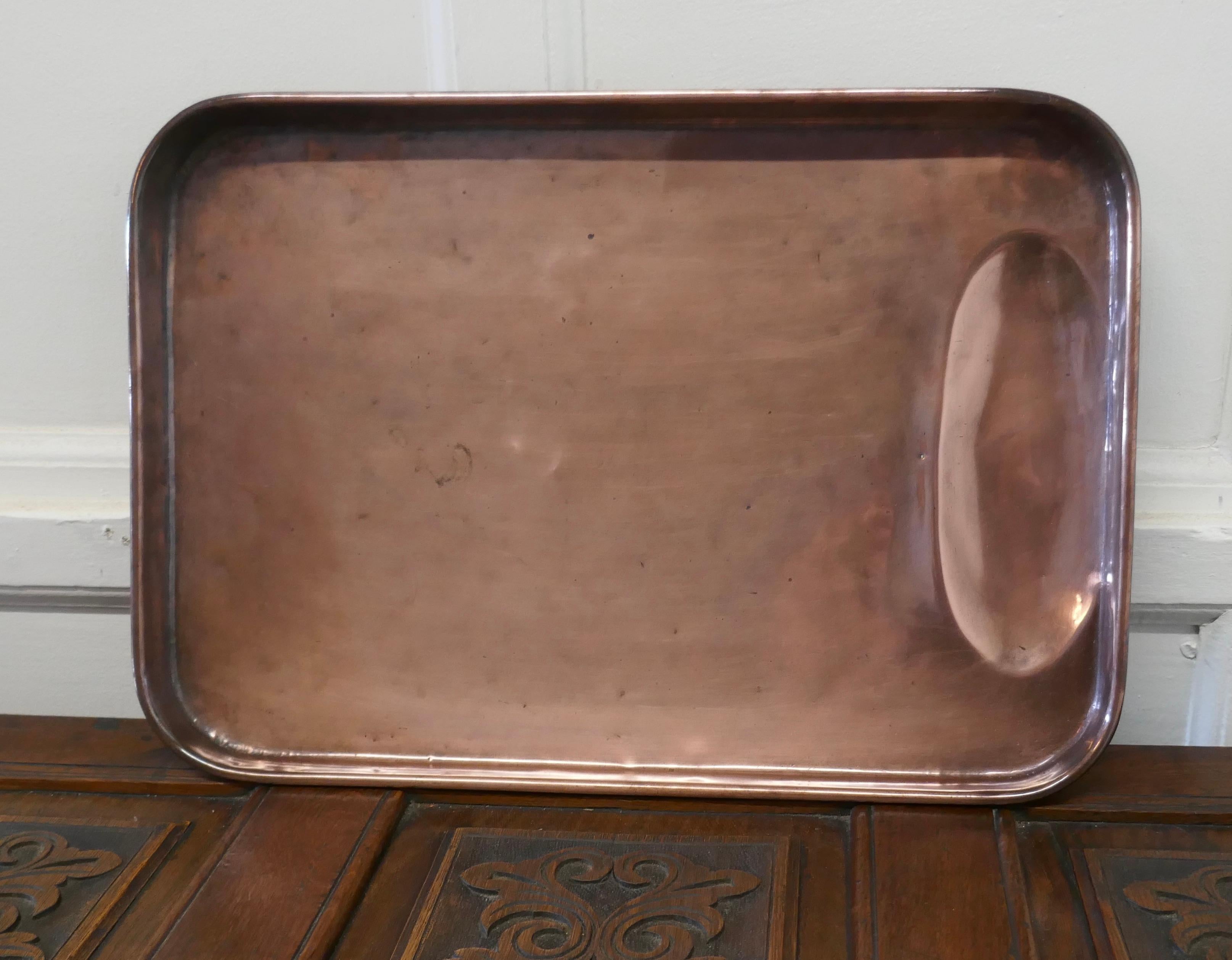Large 18th Century Copper Roasting Tray with Gravy Well    For Sale 1