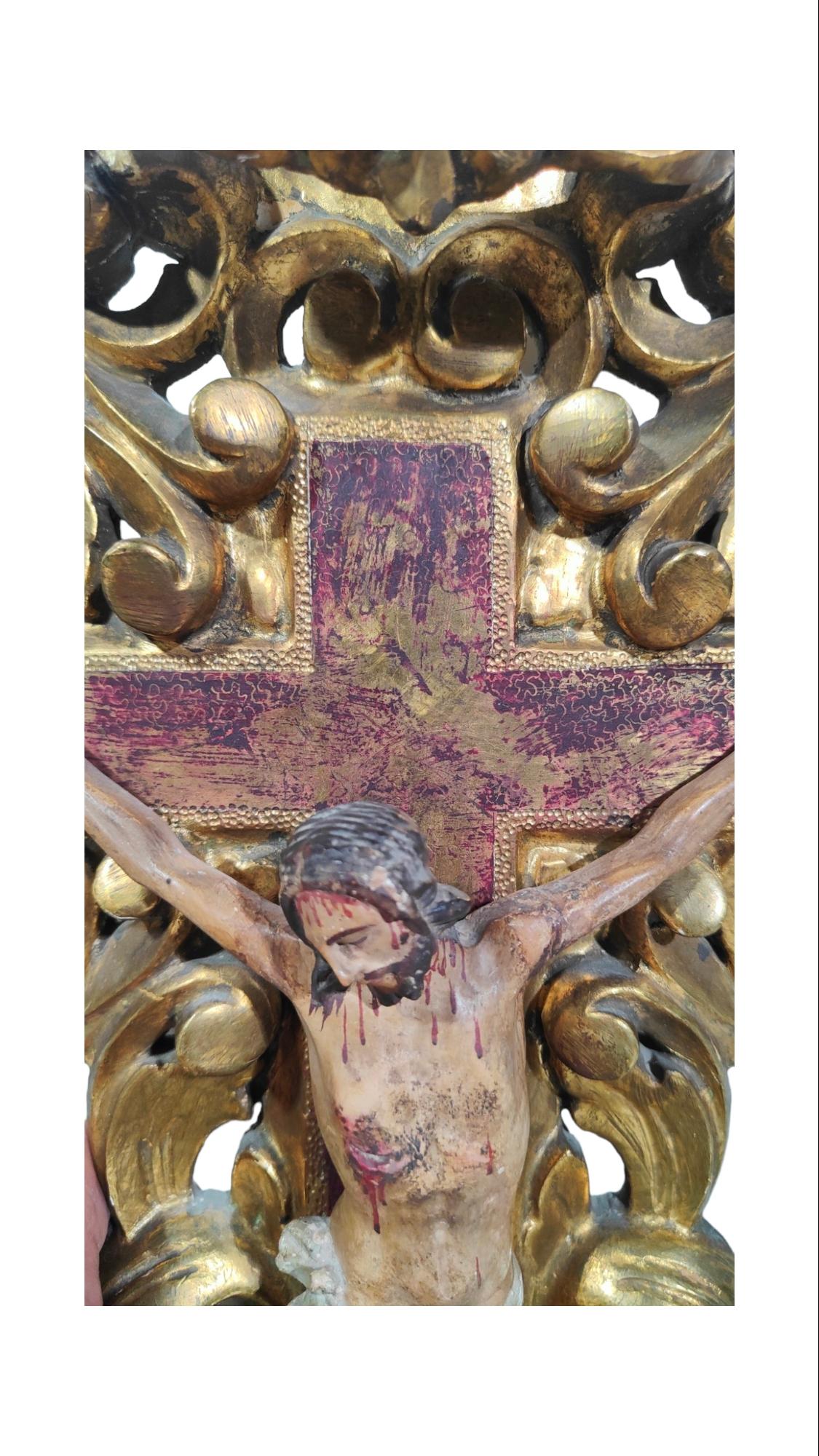 Large 18th Century Cross With Christ Crucified 8