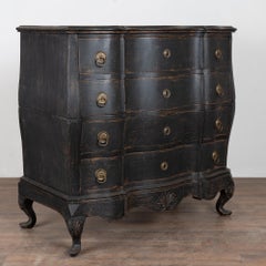 Large 18th Century Danish Black Oak Chest of Drawers
