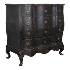 Large 18th Century Danish Black Oak Chest of Drawers