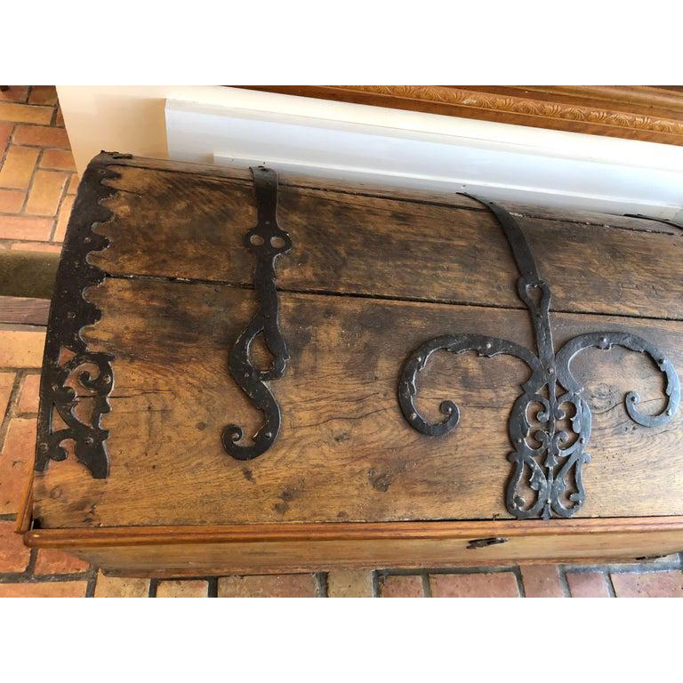 Large 18th Century Dome Trunk with Ornate Ironwork 6