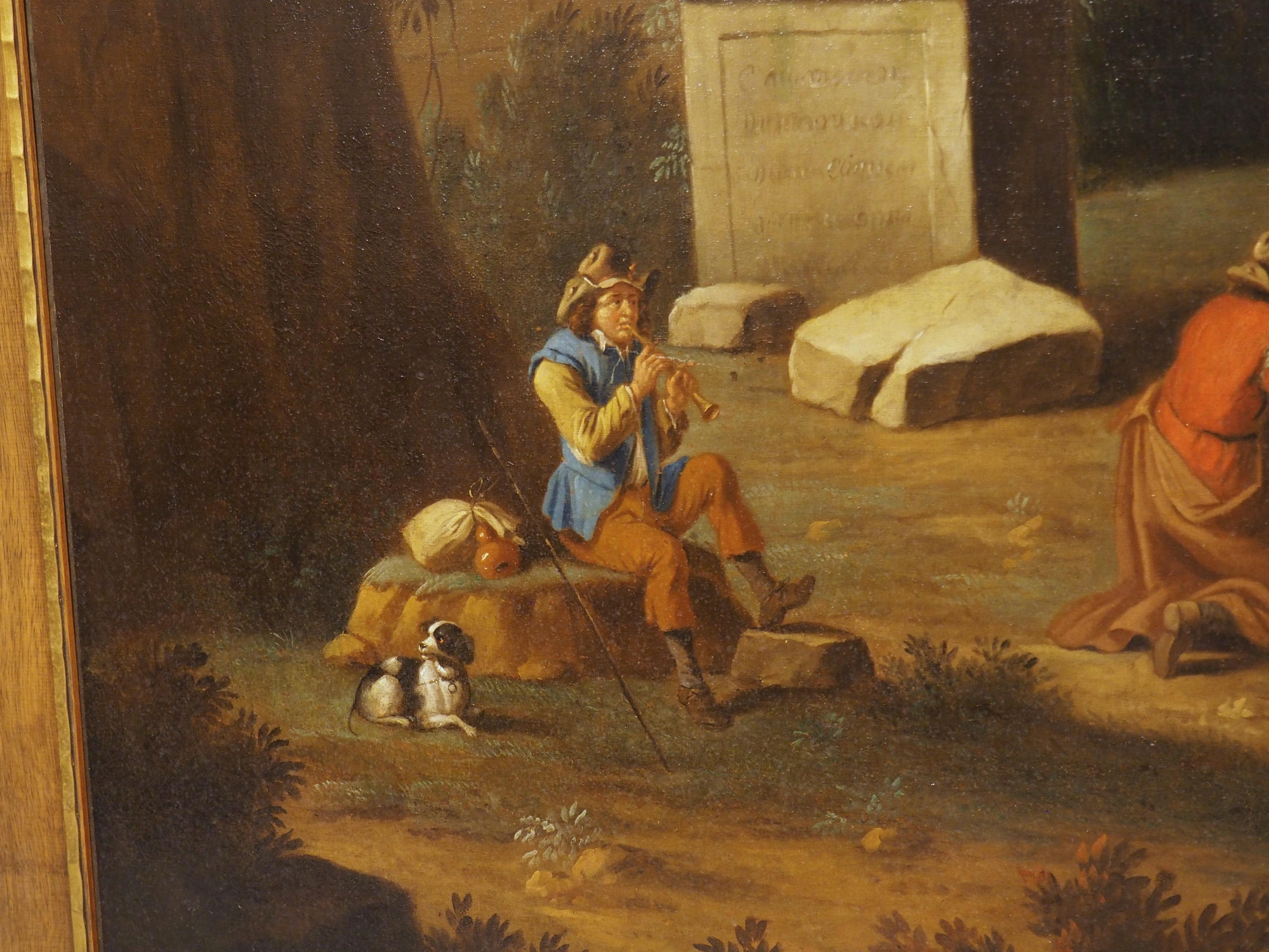 Large 18th Century Dutch Oil on Canvas Painting of a Southern Landscape, 56x67 For Sale 10