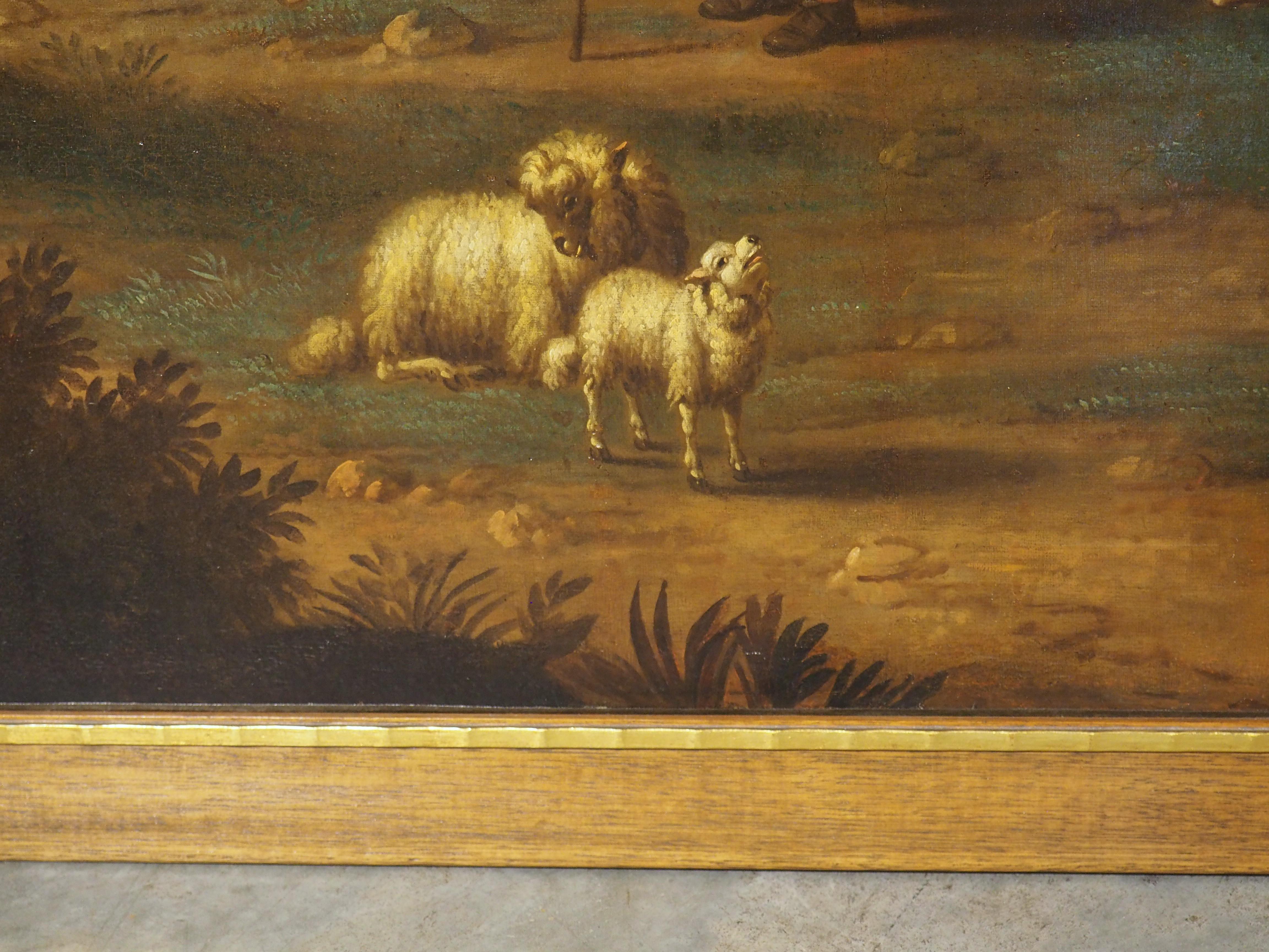 Large 18th Century Dutch Oil on Canvas Painting of a Southern Landscape, 56x67 For Sale 1