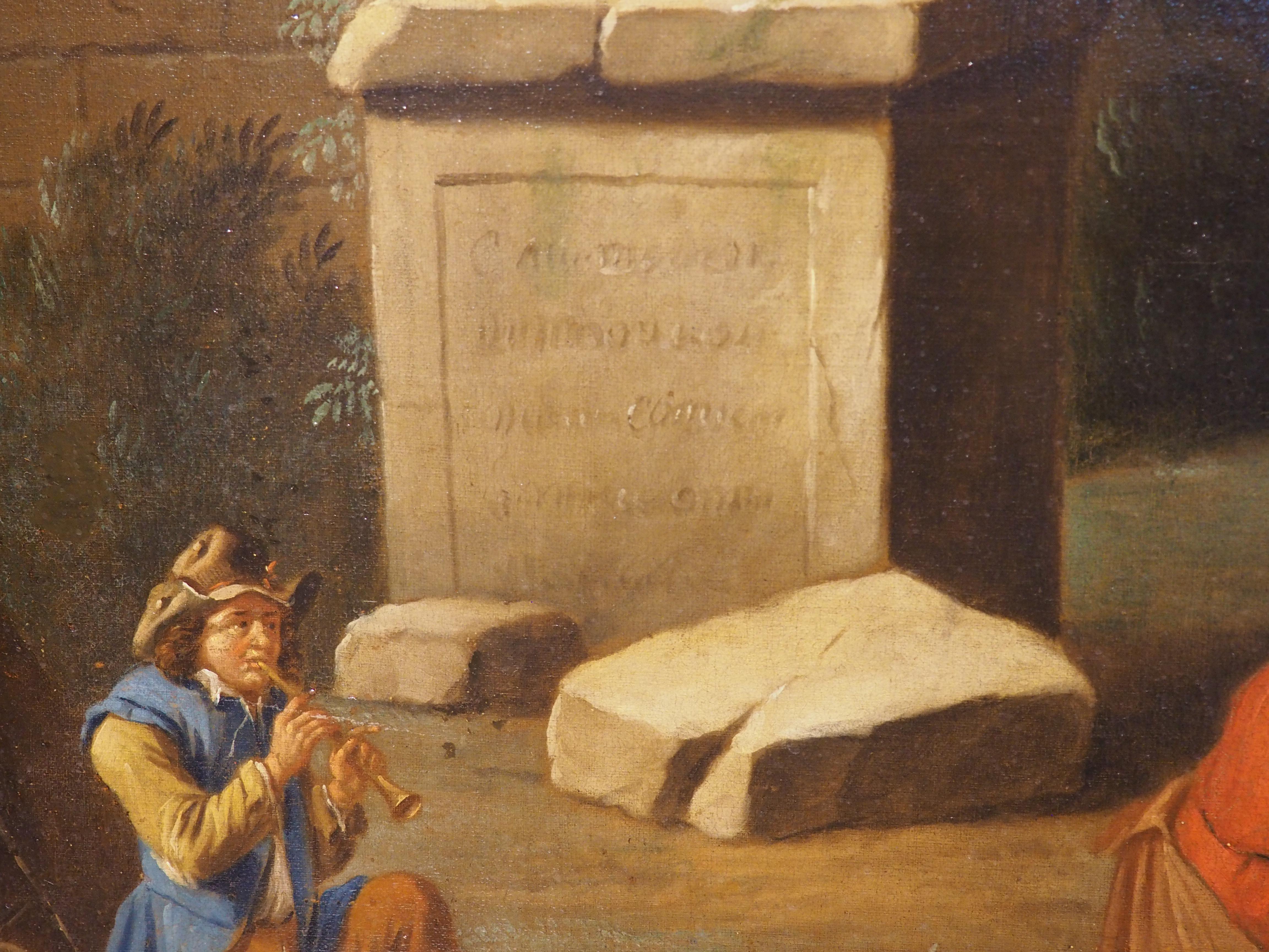 Large 18th Century Dutch Oil on Canvas Painting of a Southern Landscape, 56x67 For Sale 2