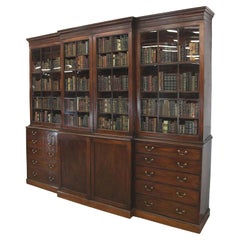 Large 18th Century English Chippendale Breakfront Bookcase