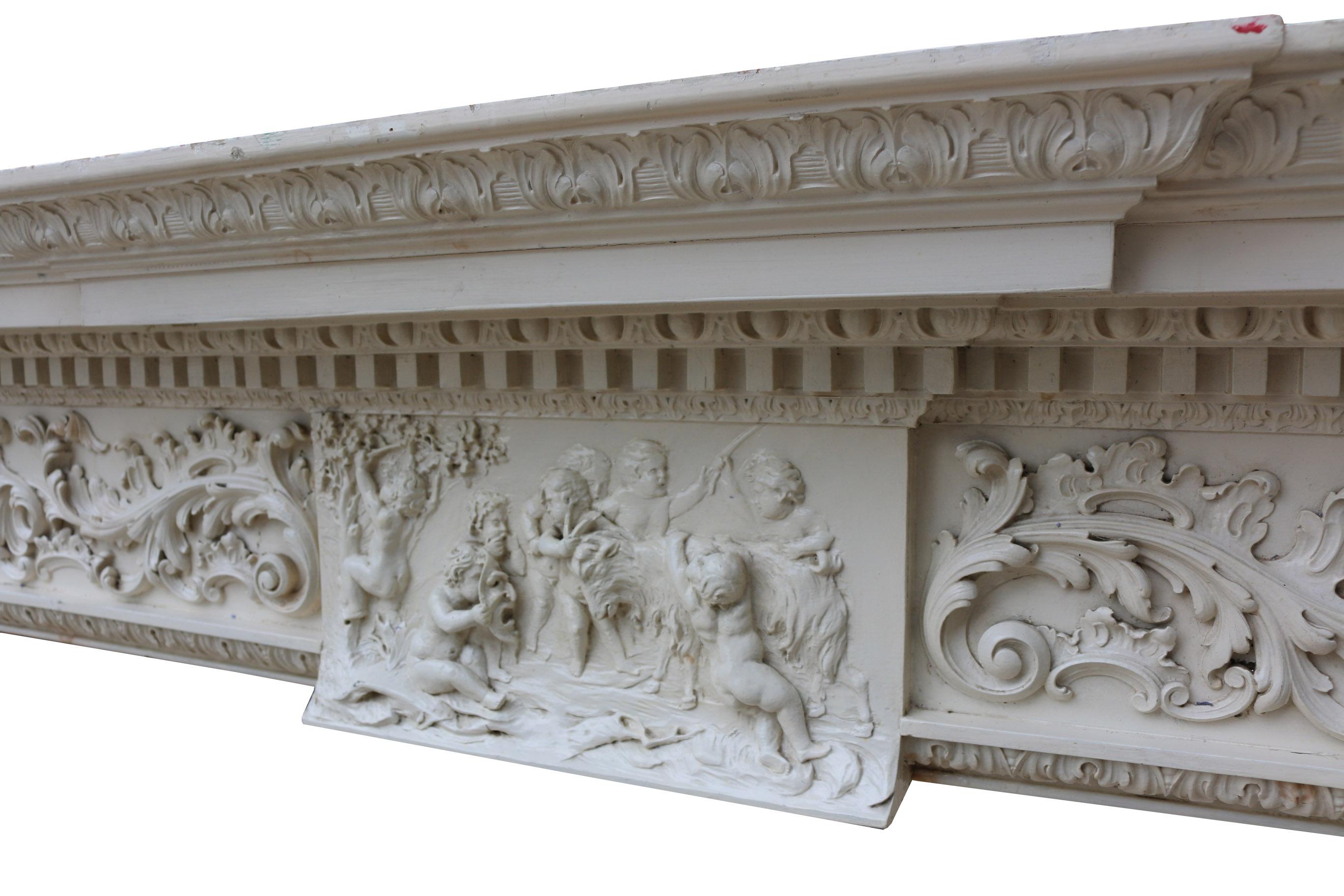 Large 18th Century English Fire Surround In Good Condition For Sale In Wormelow, Herefordshire