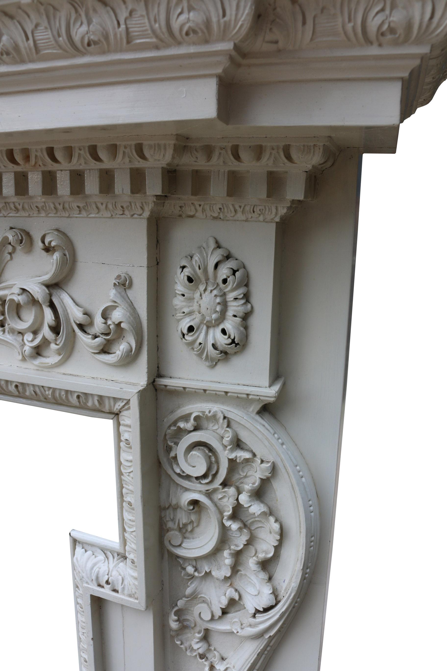 Pine Large 18th Century English Fire Surround For Sale