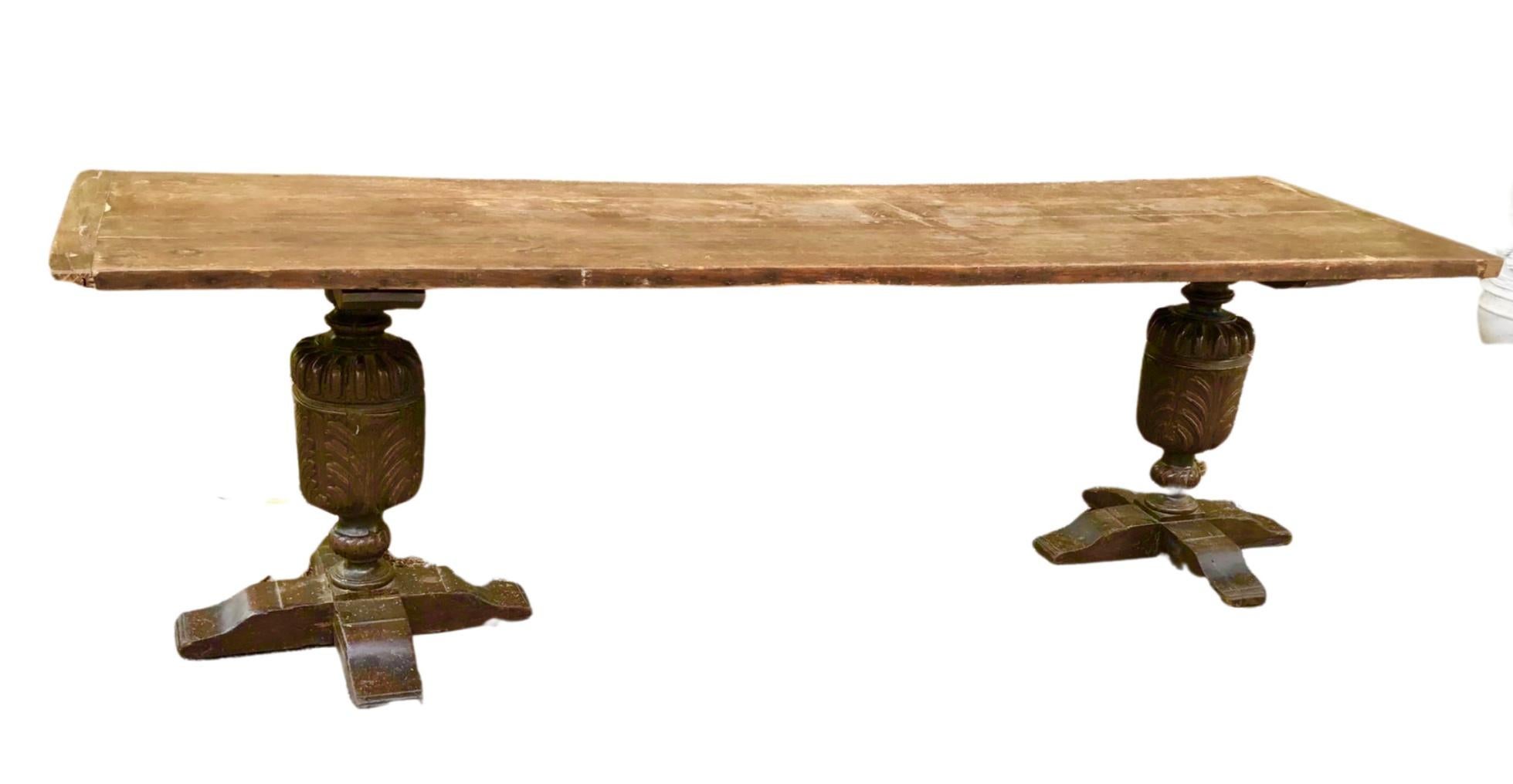 Jacobean Large 18th Century English Oak Refectory Table