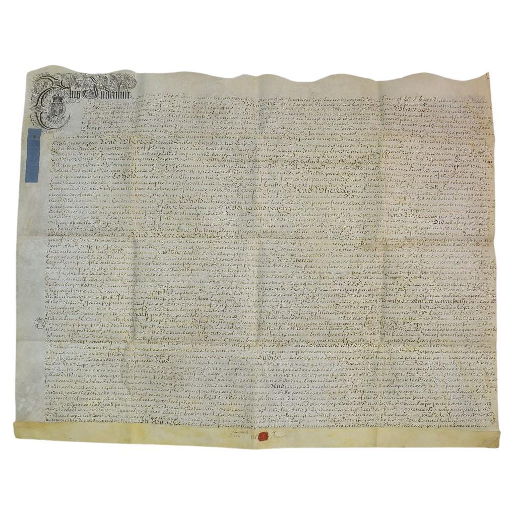 Large 18th Century English Vellum Handwriting / Document