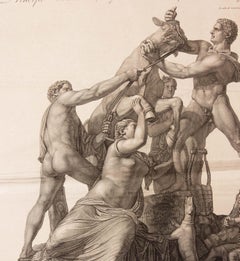 Large 18th Century Engraving by Francesco Piranesi The Farnese Bull Grand Tour