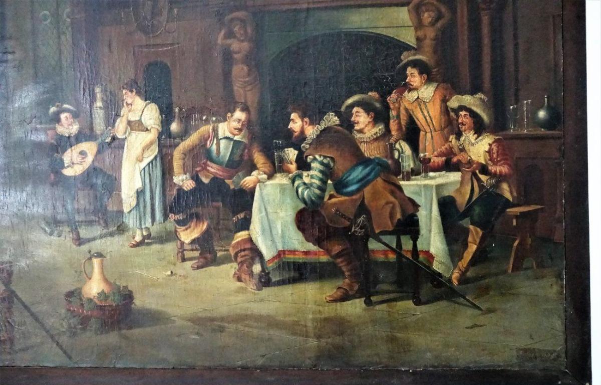 18th Century and Earlier Large 18th Century European School, Original Oil Painting For Sale
