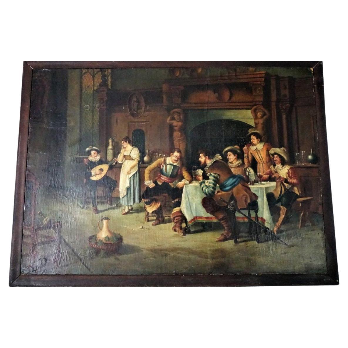 Large 18th Century European School, Original Oil Painting