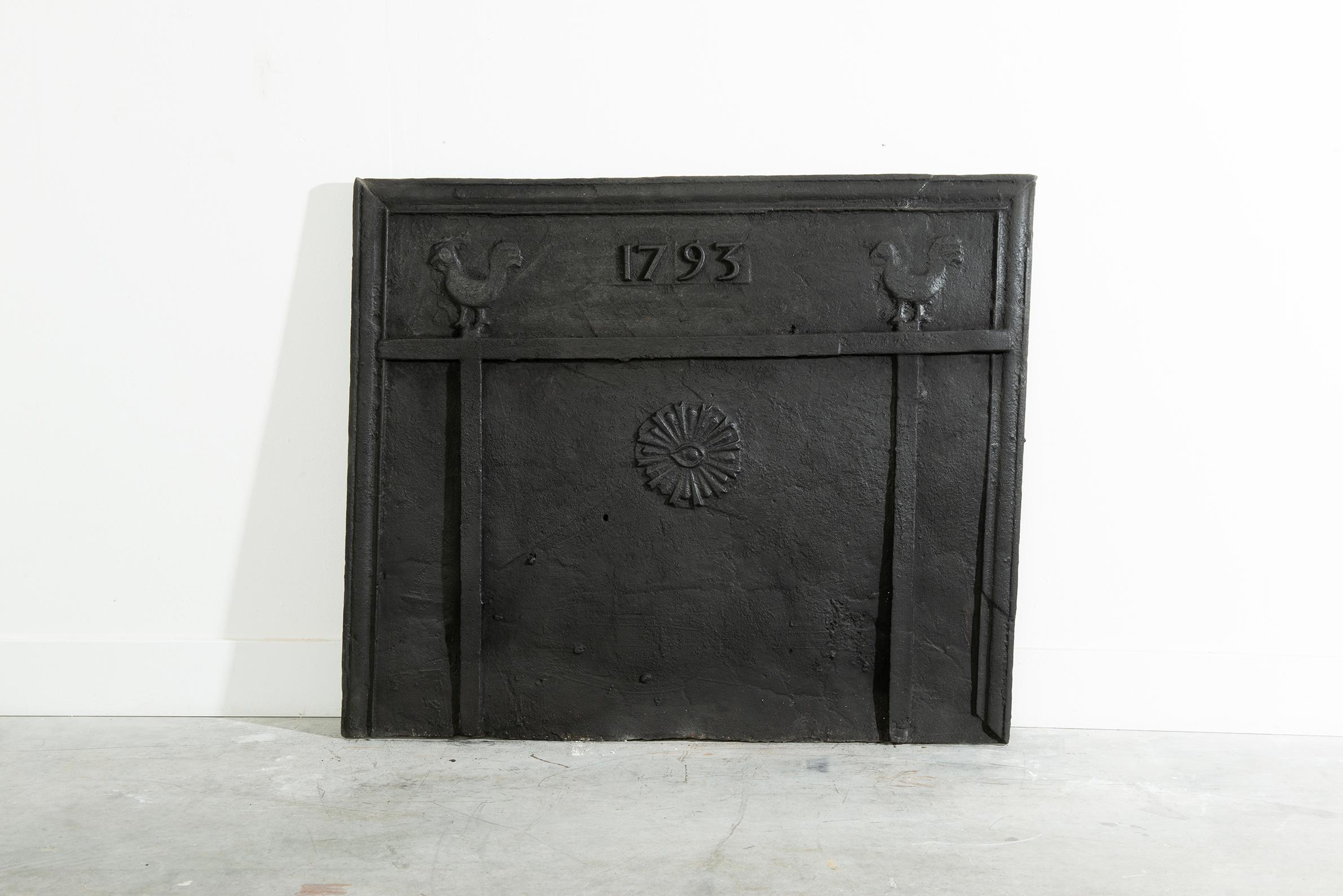 Cast Large 18th Century Fireback For Sale
