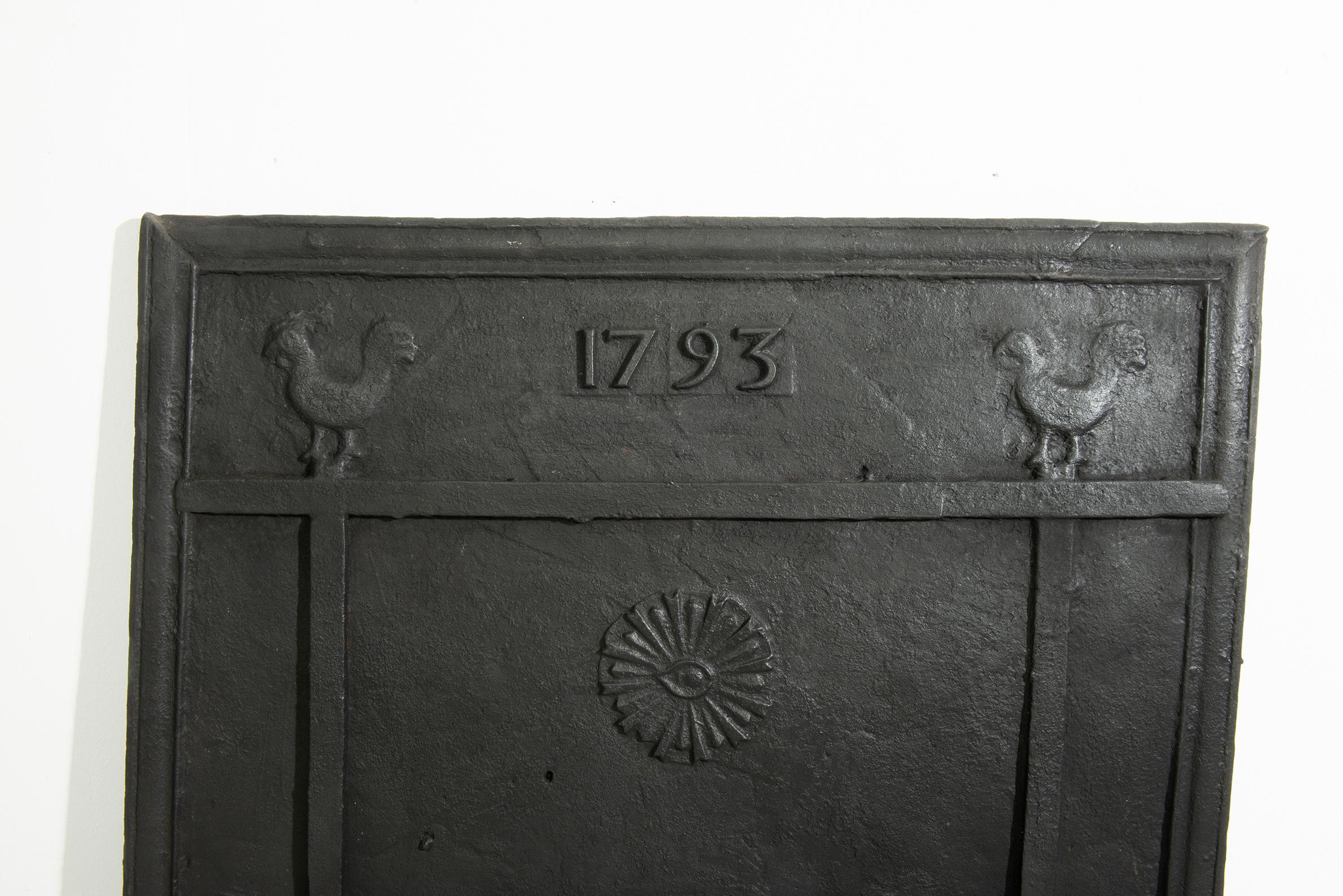 18th Century and Earlier Large 18th Century Fireback For Sale