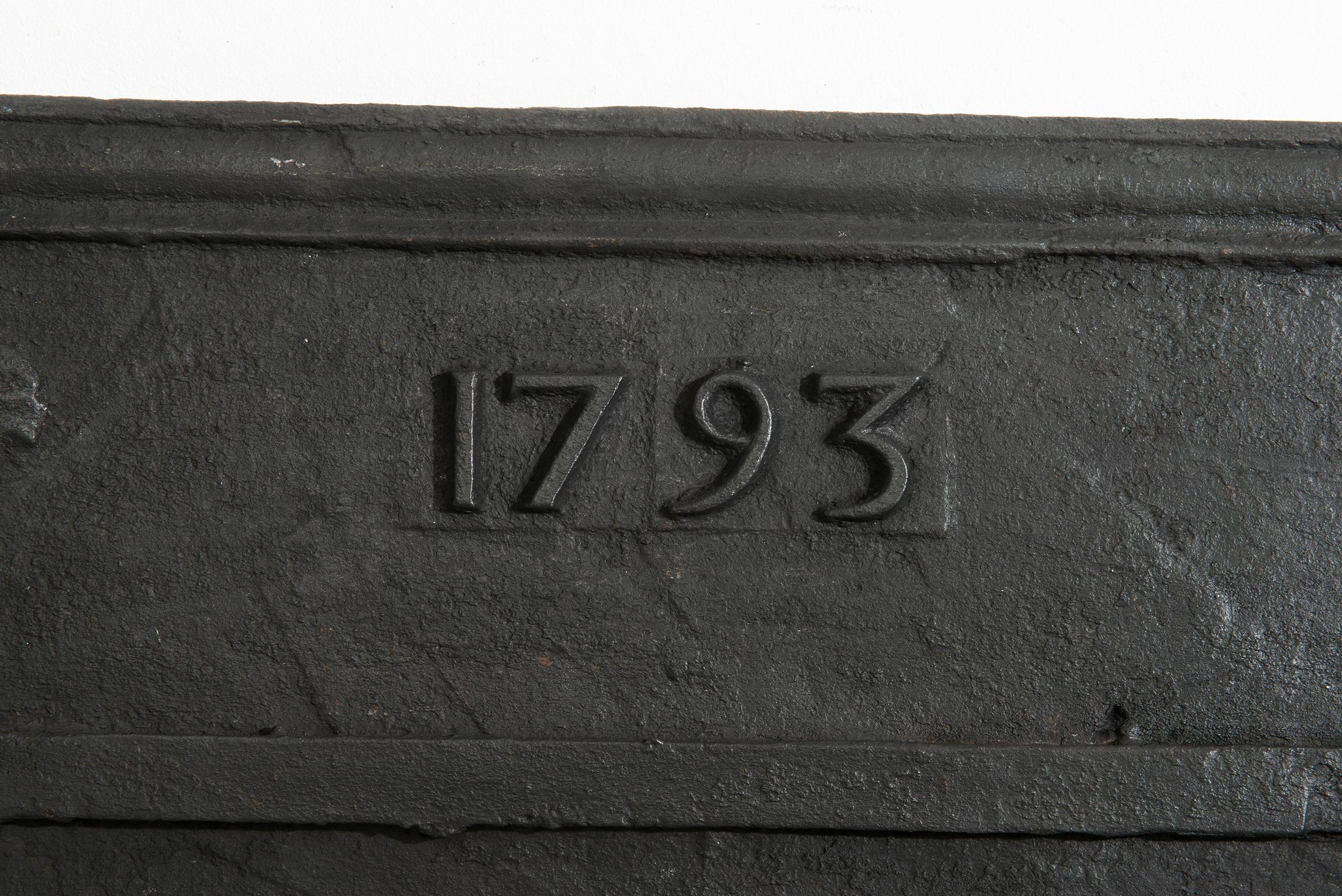 Iron Large 18th Century Fireback For Sale