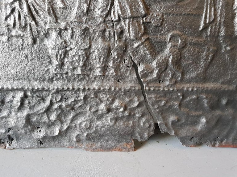 Large 18th Century Fireplace Back Plate With A Royal Scene At 1stdibs Iron Large 18th Century Fireplace Back Plate With A Royal Scene For