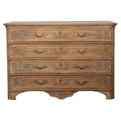 Large 18th Century Flemish Serpentine Bleached Oak Commode
