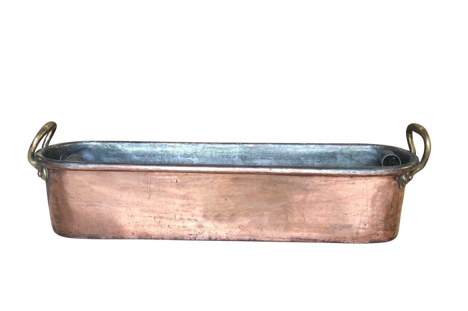 18th Century and Earlier Large 18th Century French Copper Fish Pan