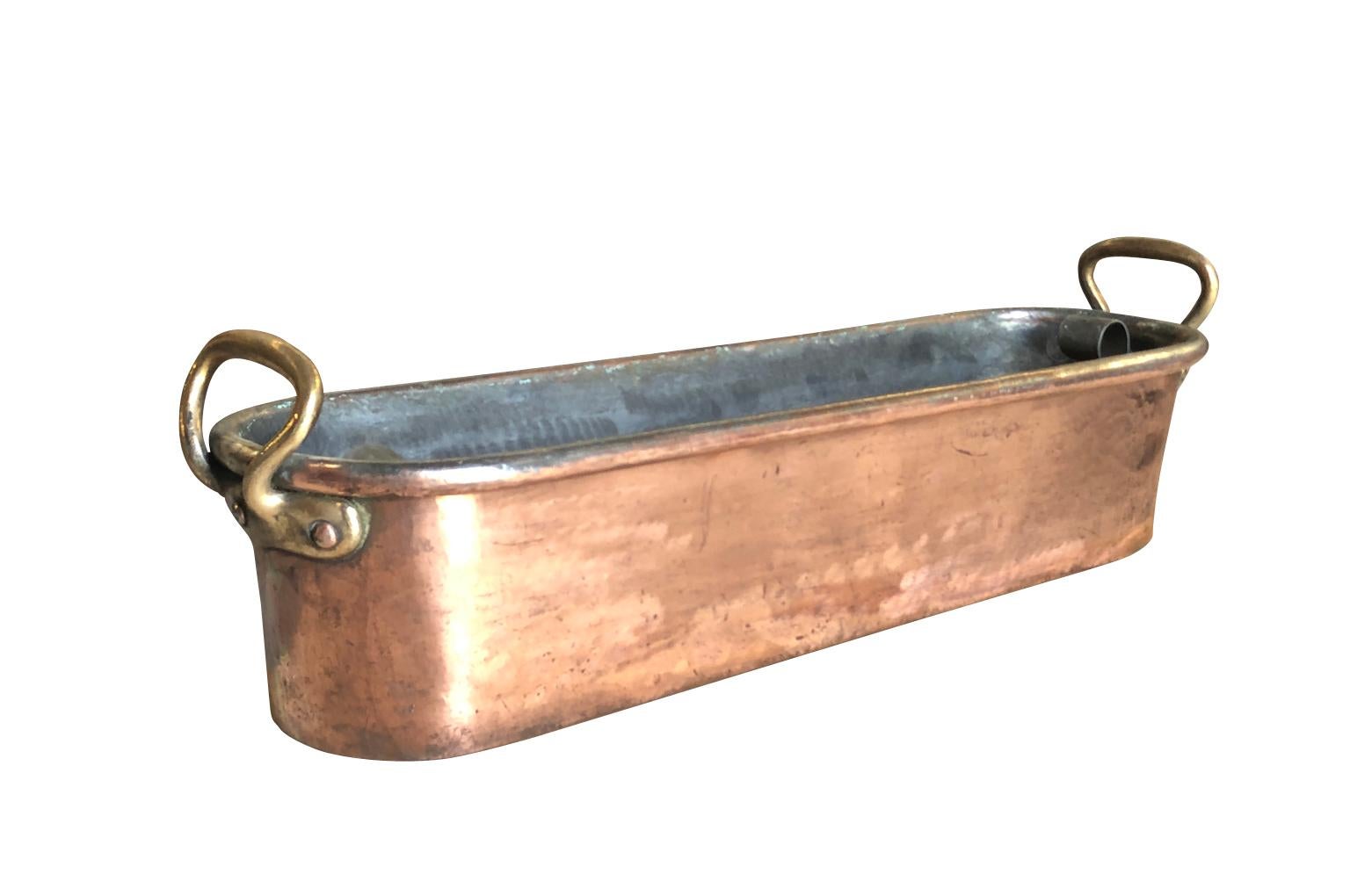 Large 18th Century French Copper Fish Pan 1