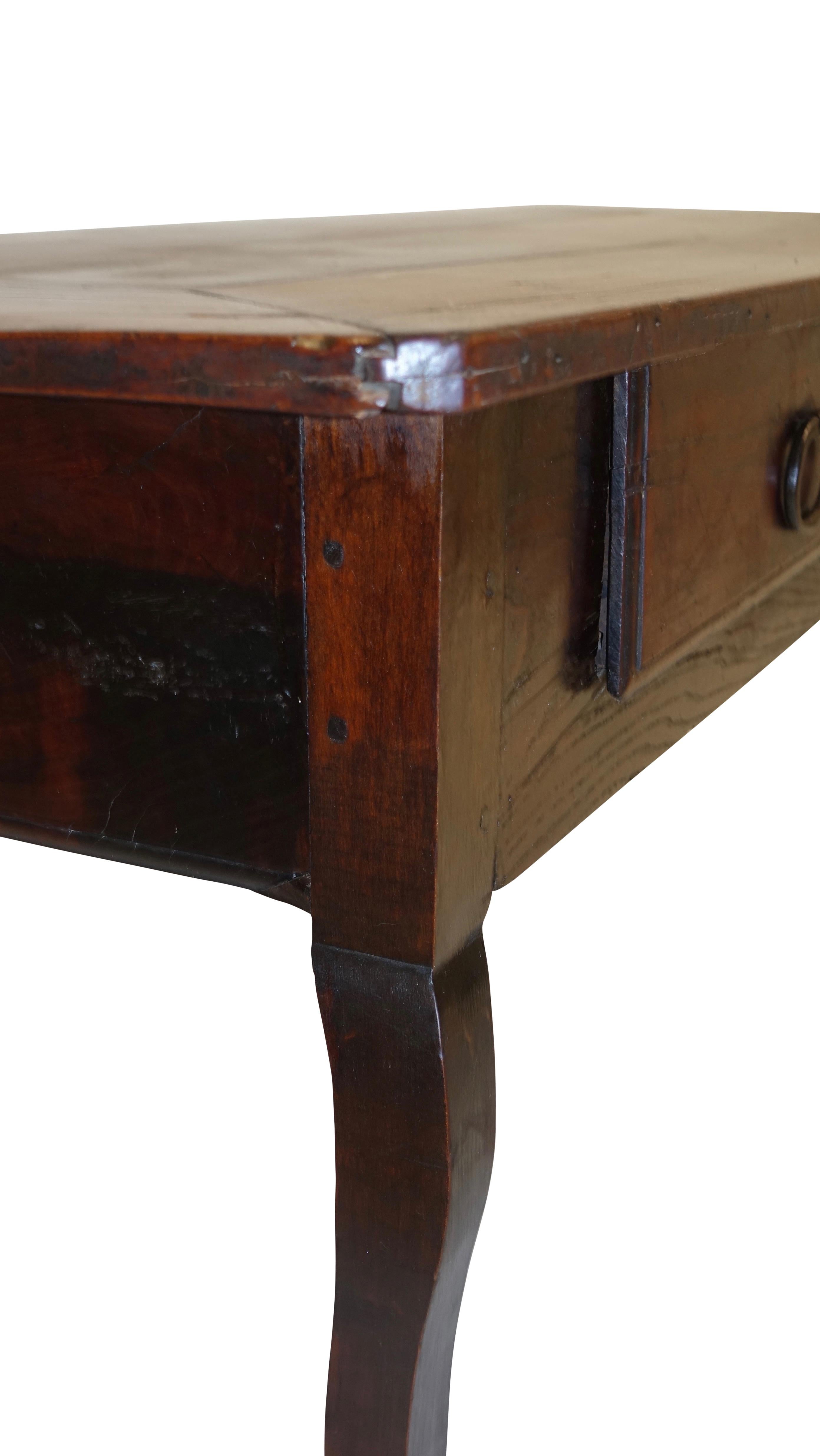 Large French Country Style Walnut Desk or Table, 18th Century 1