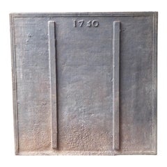 Large 18th Century French Fireback, Dated 1730