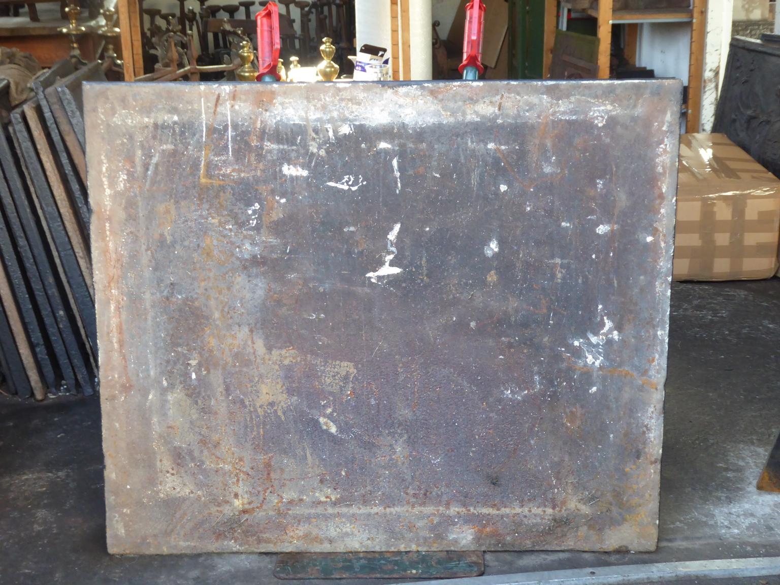 Large 18th Century French Fireback 'Pillars with Medieval IHS Monograms' 2