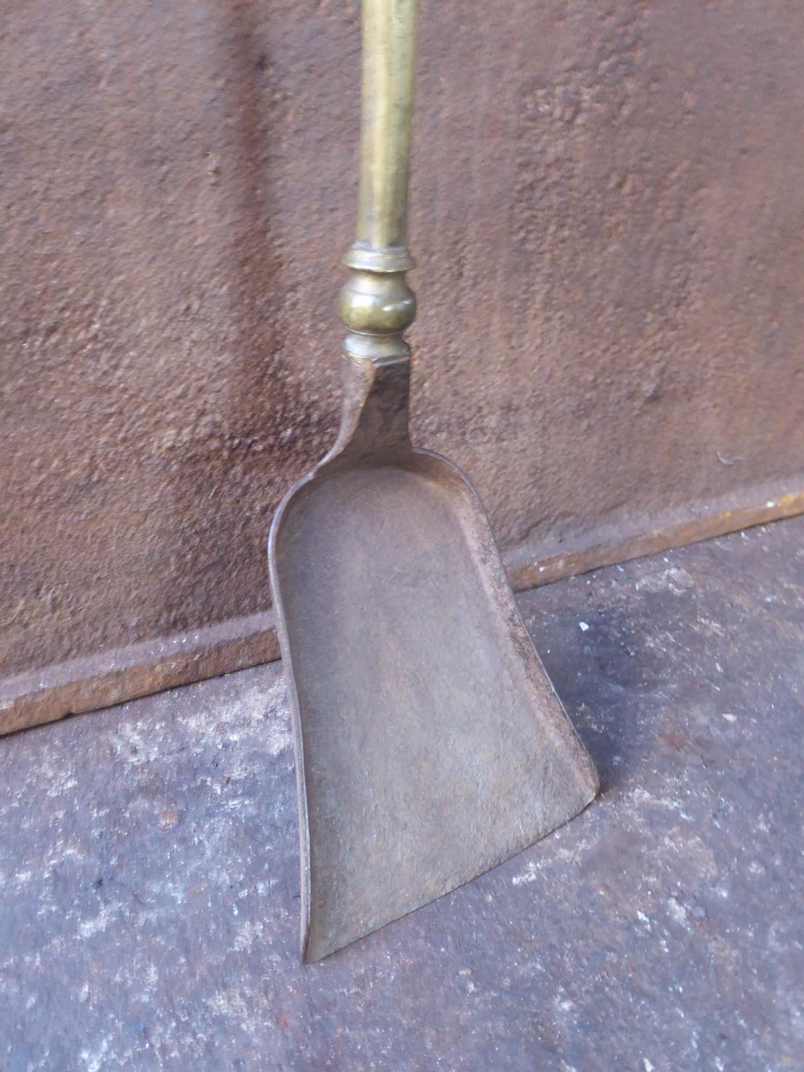 Wrought Iron Large 18th Century French Fireplace Shovel or Fire Shovel