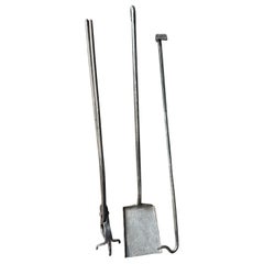 Large 18th Century French Fireplace Tools or Fire Tools