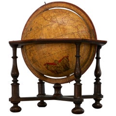 Grand globe terrestre de bibliothèque français du 18ème siècle par Jean Fortin:: Paris:: 1780