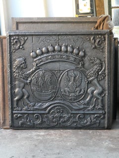 Large 18th Century French Louis XIV 'Coat of Arms' Fireback / Backsplash
