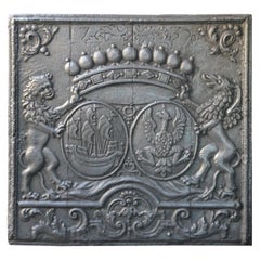 Large 18th Century French Louis XIV 'Coat of Arms' Fireback / Backsplash