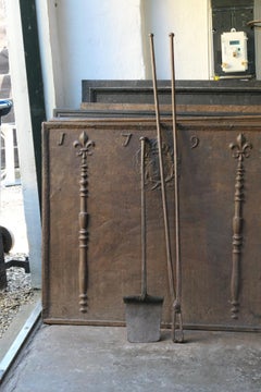 Large 18th Century French Louis XV Fireplace Tools or Fire Tools