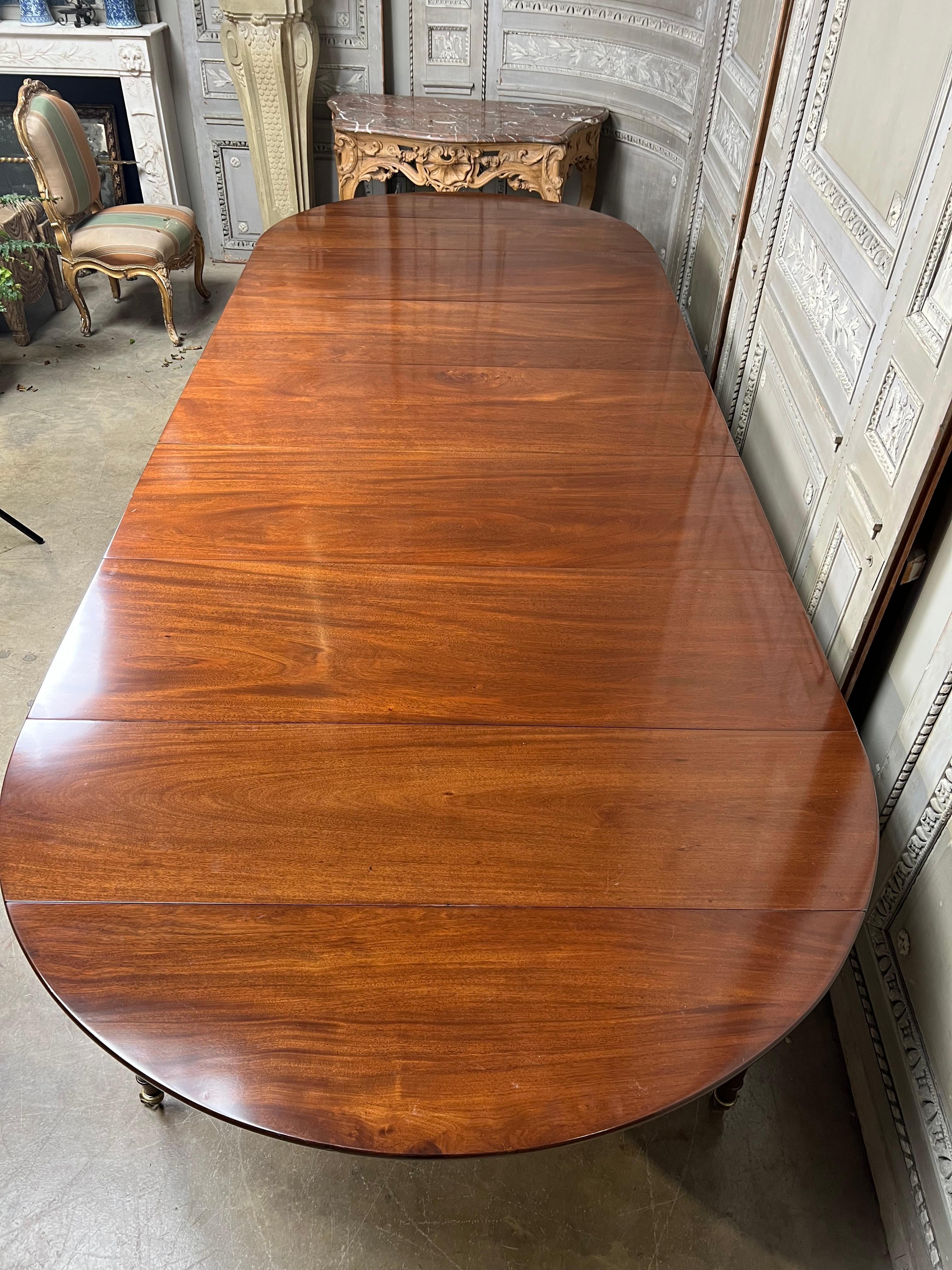 Large 18th Century French Louis XVI Mahogany Dining Table.  10