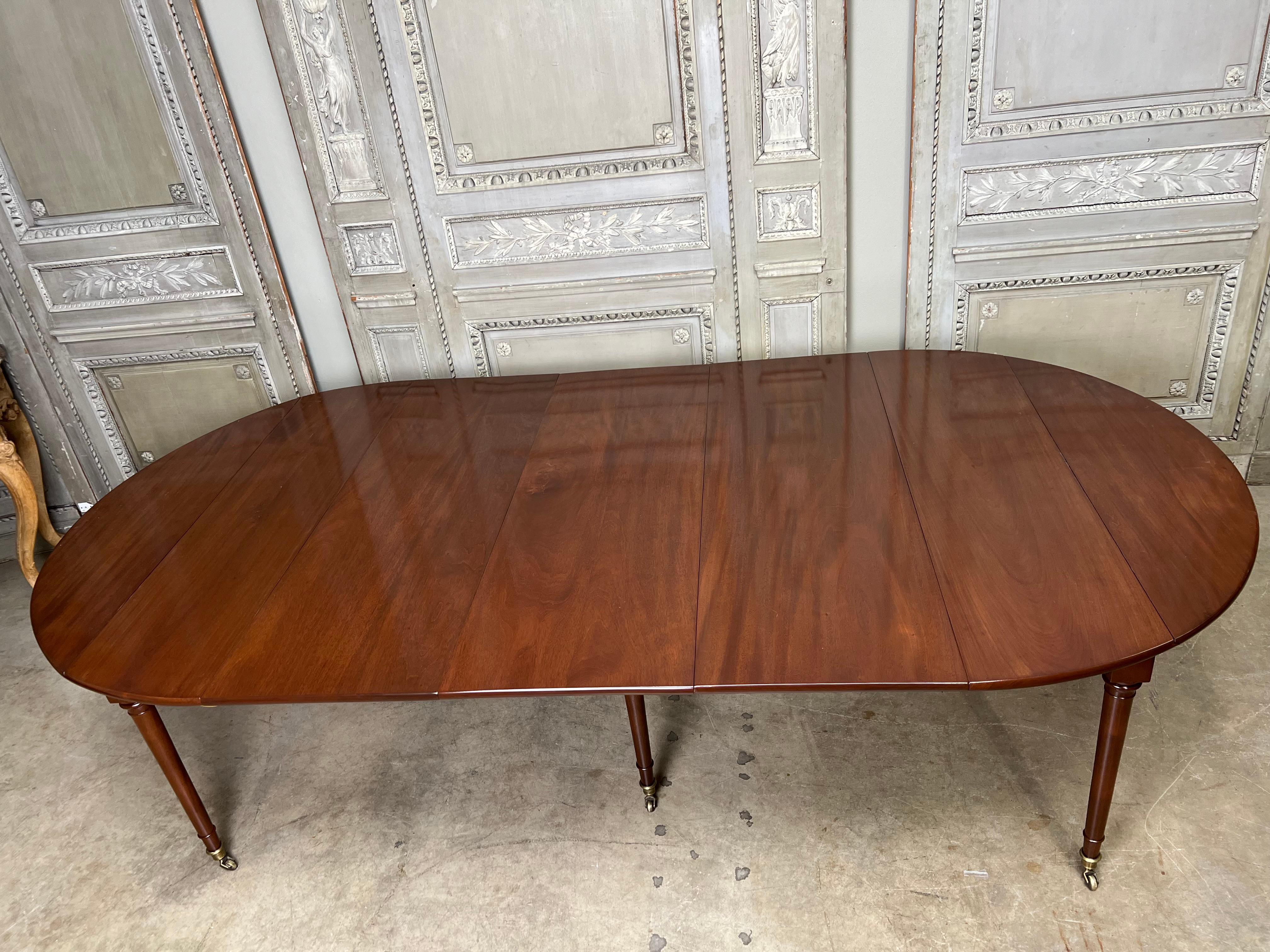 Large 18th Century French Louis XVI Mahogany Dining Table.  1