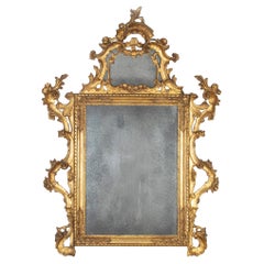 Large 18th Century French Louis XVI Period Giltwood Mirror