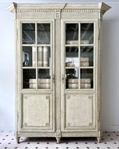 Large 18th Century French Louis XVI Style Painted Bookcase