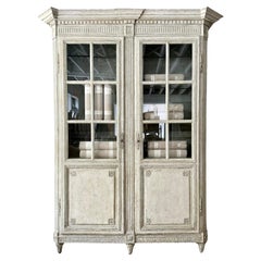 Large 18th Century French Louis XVI Style Painted Bookcase