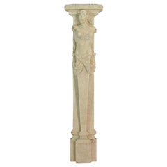 Large 18th Century French Marble Caryatid Architectural Fragment
