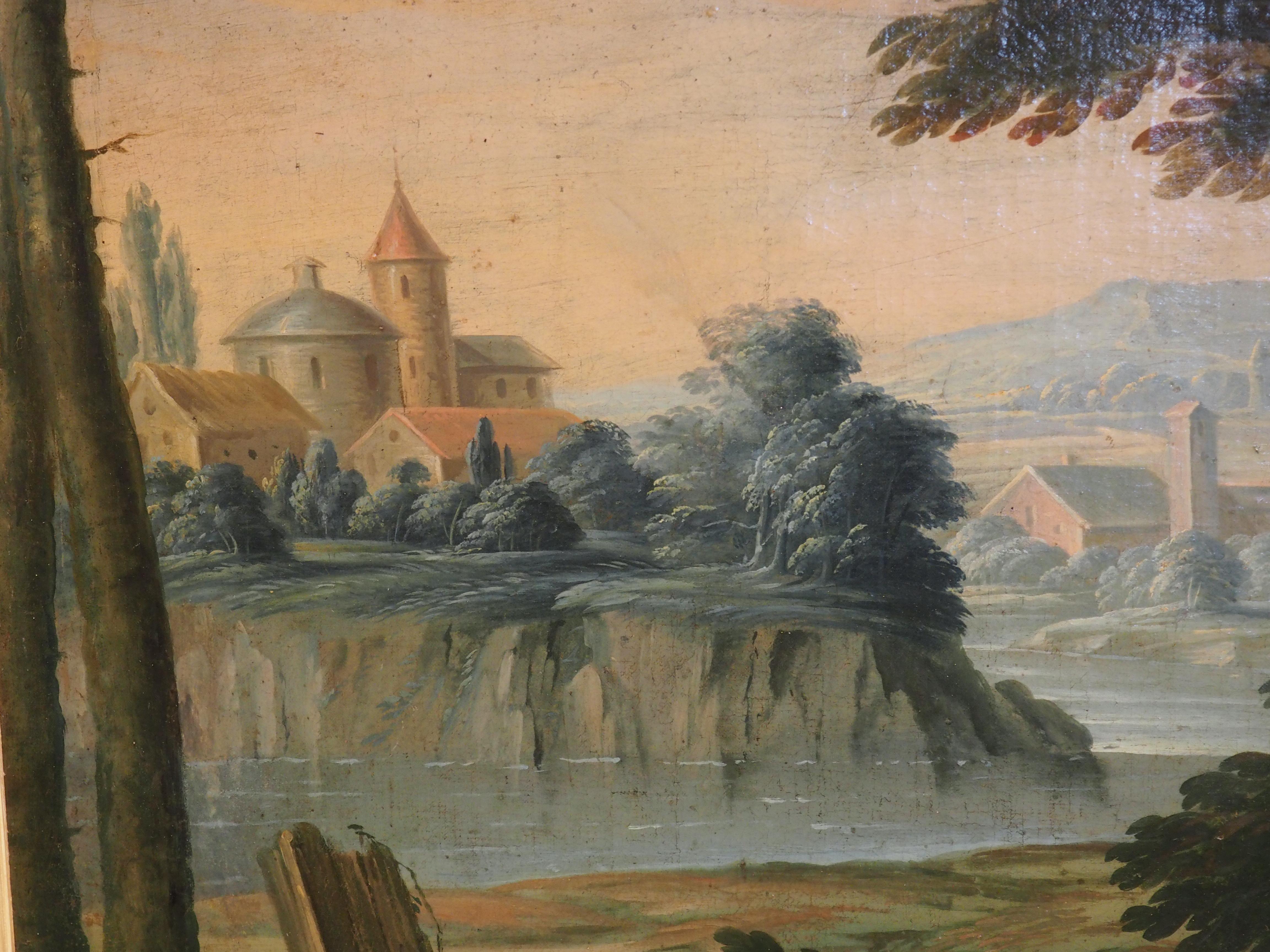 XVIIIe siècle et antérieur Grande peinture à l'huile sur toile française du 18ème siècle représentant une scène de chasse en vente