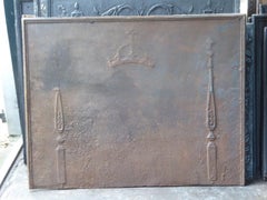Large 18th Century French 'Pillars with Fleurs De Lys' Fireback / Backsplash