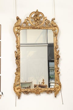 Large 18th Century French Provencal Giltwood Mirror, Ca. 1750
